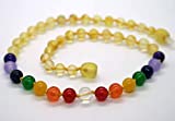 Rainbow Love Baltic Amber Necklaces, Bracelets, Anklets, and Belly Necklaces - Unpolished - Screw or Safety Clasp