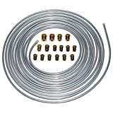 A-Team Performance 3/16'' Double Walled Galvanized Steel Tube Roll Brake Line Kit With 16 Piece Fittings For Hydraulic Braking Systems, Fuel Systems, And Transmission Systems 25 Feet