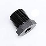 AC PERFORMANCE Aluminum Water or Oil Fuel Fitting 1/2" male NPT to 1/4" female NPT Pipe Straight Hollow Reducer Adapter, Black