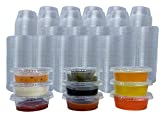 Reli. Condiment Cups with Lids, 1.5 oz (500 Sets, Bulk) Jello Shot Cups/Plastic Disposable Portion Cups (1 oz - 1.5 oz Capacity) Portion/Souffle Cups 1 oz for Condiments, Bulk
