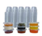 Reli. Condiment Cups with Lids, 1.5 oz (250 Sets) Jello Shot Cups / Plastic Disposable Portion Cups (1 oz - 1.5 oz Capacity) Portion / Souffle Cups 1 oz for Condiment Sauce