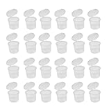 50Pcs/lot 1/1.5 Ounce Small Plastic Disposable Sauce Cups Food Storage Containers Clear Transparent Package Boxes + Lids (1 ounce)