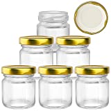 Folinstall 60 Pcs 1.5 oz (50ML) Small Glass Jars, Mini Mason Jars for Gifts, Crafts, Wedding, Spices, Party Favors and Candle Making