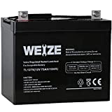 Weize 12V 75AH Deep Cycle Battery for Wayne ESP25 WSS30V Backup Sump Pump, Trolling Motor, Solar System, Mobility Wheelchair, General Use