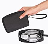 2PCS Small Zippered Bag, Portable Electronics Accessories Soft Organizer, Mini Travel Makeup Carrying Case, Cosmetic Bag, Tiny Coin Purse Wallet, Little Pouch Storage for Little Items, Black
