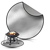Fire Pit Deck Protector Round Fire Pit Grill Mat Heat Resistant for Fireplace Stove Fireproof Patio Shield for Indoor Outdoor BBQ Bonfire Camping Grilling Portable Fire Defender (36.0)