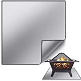 MAJITA Square Fire Pit Mat for 18-40 Inch Round, Rectangular Fire Pit, Ember Mat for fire pits Outdoor Wood Burning, Grill Mat for Grass Lawn Deck Patio Protection, Outdoor Propane Gas Fireproof Mat