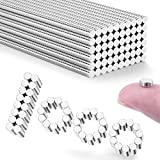 FINDMAG 1000 Pcs 2 x 1 mm Mini Magnets, Small Magnets, Fridge Magnets, Whiteboard Magnets, Office Magnets, Magnetic pins, Refrigerator Magnets, Premium Brushed Nickel Pawn Style Magnetic Push Pins