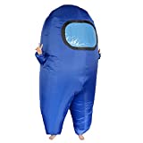 MXoSUM Amon Us Inflatable Costume for Adult Funny Halloween Spacesuit Costume Astronaut Figures for Adult Game Fans(Blue)