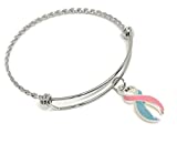 Pink and Blue Awareness Ribbon Bracelet: Pregnancy and Infant Loss Awareness