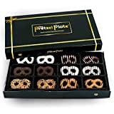 Chocolate Covered Pretzels Gift Box- Vegan Gourmet Assorted Dark & White Chocolates Gift - Premium Candy for Giving Women &, Men, Present For Christmas Mothers Day, Anniversary, Holiday, Birthday