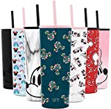 Simple Modern Disney Character Insulated Tumbler with Straw Lid Reusable Stainless Steel Iced Coffee Travel Cup, 24oz Tumbler, Disney: Mickey Mouse Floral Riptide