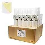 BuyRegisterRolls 2 Ply Carbonless Rolls 3 X 95 Feet Carbonless White/Canary (50 Rolls - 1 Case) Kitchen Printer Paper Rolls With Solid Tube Core