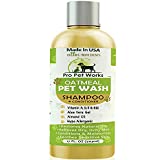 Pro Pet Works All Natural Soap Free 5 in 1 Oatmeal Dog Shampoo and Conditioner-Deshedding Formula for Dandruff Allergies & Itchy Dry Sensitive Skin-Puppy Grooming for Smelly Dogs -17oz