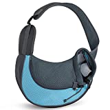 Depets Dog Sling Carrier, Breathable Mesh Puppy Carrier, Portable Travel Cat Sling, Dog Pet Carrier Sling with Adjustable Non-Slip Shoulder Strap