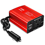 buywhat BW-150 150W Car Power Inverter DC 12V to 110V AC Outlet Converter 3.1A Dual USB Car Charger Adapter(Red)