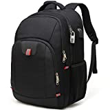 Della Gao Travel Laptop Backpack,Extra Large Anti Theft Backpack for Men and Women with USB Charging Port,Water Resistant Big Business Computer Backpack Bag Fit 17 Inch Laptop and Notebook,Black