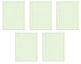 Ampad Evidence Engineering Pad, 100 Sheets, 5 Squares Per Inch, Green Tint, 11" H x 8 1/2 W, Pack Of 5, 500 Sheets Total (22-142)