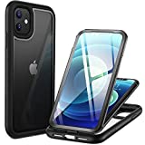 YOUMAKER Design for iPhone 11 Case, Clear Built-in Screen Protector Full Body Rugged Heavy Duty Protection Slim Fit iPhone 11 Phone Case 6.1 Inch - Black