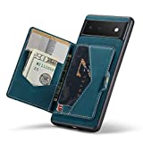 HXY Case for Google Pixel 6, Detachable Magnetic Wallet Credit Card Slot Case Cover Support Wireless Charging Compatible with Google Pixel 6 (Blue)