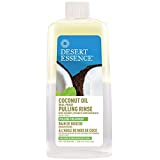 Desert Essence Coconut Oil Dual Phase Pulling Rinse, Mint, 8 fl oz - Alcohol Free, Sugar Free, Gluten Free, Vegan, Non-GMO - Organic Virgin Coconut Oil, Sesame Oil, Sunflower Oil & Tea Tree Oil