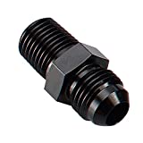 AC PERFORMANCE Straight Aluminum Flare -3 AN Male to 1/8'' NPT Male Fuel Line Hose Adapter Brake Fitting Connector, Black ( AN3 to 1/8 npt )