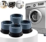 Anti Vibration Pads, 4pcs Washing Machine Base Foot Pads, Non Slip Heighten Shock and Noise Cancelling Mat for Washer and Dryer Machine Support Protects Pedestals (4 PCS)