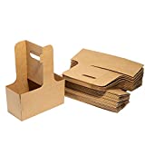 Gugas LLC Kraft Drink Carrier for Delivery (30 Count) - 2 Cup Holder Drink Carriers with Handle - in Bulk for Restaurants, Food Delivery, Uber Eats, Doordash, Postmates, Cafes, & Coffee Shops