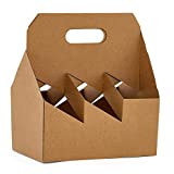 6 Bottle Corrugated Wine Bottle Carrier | Fits 750 ml Bottles or 22oz Beer Bottles | Sturdy Cardboard Carrier Holds Six Bottles | Safe and Easy Transport of Wine & Liquor (10pk) FAST SAME DAY SHIPPING