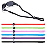 SHINKODA Sports Sunglass Straps Glasses Retainer, Stretchy Nylon Rope with Cord Locks, Adjustable Eyeglasses Lanyard Neck Holder Strap, Universal Fit Multipack Solid Color