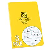 Rite in the Rain All-Weather Stapled Notebook, 4 5/8" x 7", Yellow Cover, Level Pattern, 3 Pack (No. 311FX)