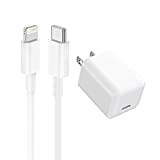 Pantom 20W USB C Type-C Wall Charger and Fast Charging Cable Compatible with iPhone 12/12 Mini/12 Pro/11/11 Pro/11 Pro Max/X/XS/XS Max/XR/8/8 Plus/7/7 Plus/6s/6s Plus/5/SE iPad Air/Mini/iPod