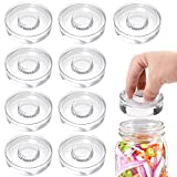 Jucoan 9 Pack Fermentation Glass Weights with Easy Grip Handles, Heavy Glass Fermenting Lids Kit for Wide Mouth Mason Jar Pickle Jar Fermenting Sauerkraut, Kimchi