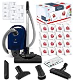 Miele Compact C2 Electro+ Canister HEPA Canister Vacuum Cleaner with SEB 228 Powerhead Bundle - Includes Miele Performance Pack 16 Type FJM AirClean Genuine FilterBags + Genuine AH50 HEPA Filter