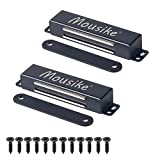 Mousike Magnetic Door Catch Heavy Duty 90lb Door Magnets with Strong Magnetic for Kitchen Cupboard Wardrobe Closet Cabinet Door Drawer Latch (Black 2 Pack))