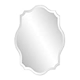 Howard Elliott Frameless Scalloped Hanging Oblong Silver Wall Mirror, Simple Focal Point for Any Entryway, Bathroom, Vanity, Bedroom or Any Other Room in Your Home, 24 x 32 Inch
