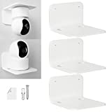 OAPRIRE Wall Mount Shelf Set of 3 for Security Cameras, Baby Monitors, Speakers & More, Universal Small Shelf with Cable Clips (White)