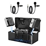 Wireless Lavalier Microphone 2.4G Dual-Channel Hollyland Lark 150 Lapel mic with Charging Case,2&20g Transmitters 5ms Latency &100m DSP with Cameras iPhone Mixer PC for Video Makers