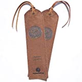 Leather Bookmark Handmade with Tree of Life Design - Pack of 2 Genuine Leather Book Marks - Perfect Bookmarks for Men Women and Kids | Great Idea for Leather Gifts for Bookworms Writers and Friends