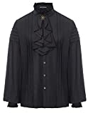 Scarlet Darkness Men Renaissance Shirt Gothic Steampunk Pirate Shirt 2XL Black