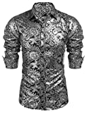 COOFANDY Men’s Luxury Design Shirts Floral Dress Shirt Casual Button Down Shirts