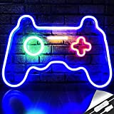 LED Game Neon Sign Gamepad Shape LED Sign Light Gamer Gift for Teen Girls Game Room Decor Bedroom Wall Gaming Wall Decoration Playstation Lightup Signs Accessories Video Game Battle Station Wall Signs