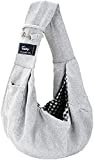 Cuby Dog and Cat Sling Carrier  Hands Free Reversible Pet Papoose Bag - Soft Pouch and Tote Design  Suitable for Puppy, Small Dogs, and Cats for Outdoor Travel (Classic Grey)