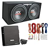 MTX TNP212D2 12" 1200 Watt 4 Ohm Dual Loaded Car Audio Subwoofer Package with Sub Enclosure, Sound Storm EV 1500W Monoblock A/B Amplifier & Wiring Kit