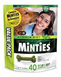 VetIQ Minties Dog Dental Bone Treats, Dental Chews for Dogs, (Perfect for Medium/Large Dogs Over 40 Lbs)