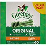 Greenies Original Petite Natural Dog Dental Care Chews Oral Health Dog Treats, 36 Ounce Pack (60 Treats)