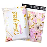 100 Pack Poly Mailers 10x13, Cute Packaging Envelope Mailers Polymailers Packaging for Small Business, Shipping Bags for Clothing Boutique Supplies with Self Seal Strip (Thank You)