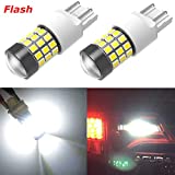 Alla Lighting T20 Wedge 7440 7443 Strobe Reverse Lights LED Bulbs, 6000K Xenon White Super Bright 2835 39-SMD 7440KX W21W 7440LL Flashing Back Up Lamps Replacement for Cars, Trucks