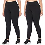 Hi Clasmix Plus Size Leggings for Women-High Waisted Super Soft Maternity Black Leggings Yoga Pants (2 Pack Black Black,3X-Large)