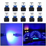 WLJH Blue T10 Led Bulb Dash Light PC168 PC195 PC194 Bulbs Instrument Panel Cluster Lights Dashboard Gauge Twist Socket Extremely Bright 10Pack